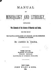 Tapa de Manual of mineralogy and lithology, containing the elements of the science of minerals and rocks