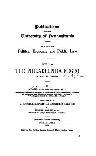 Tapa de The Philadelphia Negro