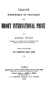 Tapa de Traité théorique et pratique de droit international privé