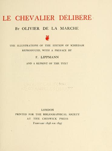Tapa de Le chevalier délibéré