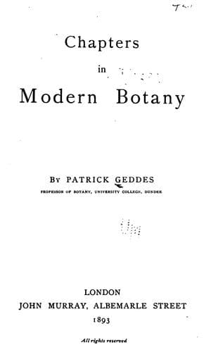 Tapa de Chapters in modern botany