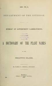 Tapa de A dictionary of the plant names of the Philippine Islands