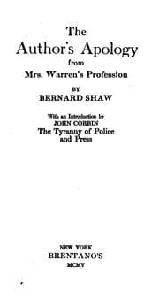 Tapa de The author's apology from Mrs. Warren's profession, by Bernard Shaw