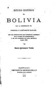 Tapa de Estudio historico de Bolivia bajo la administracion del jeneral D. José Maria de Achá