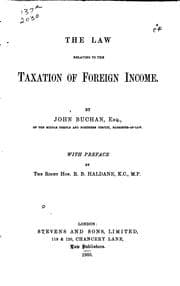Tapa de The law relating to the taxation of foreign income