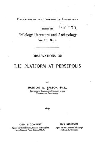 Tapa de Observations on the platform at Persepolis