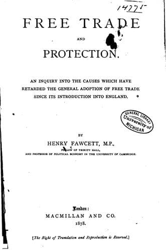 Tapa de Free trade and protection.