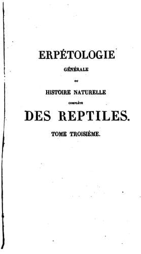 Tapa de Erpétologie générale