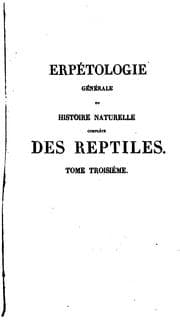 Tapa de Erpétologie générale