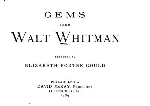 Tapa de Gems from Walt Whitman