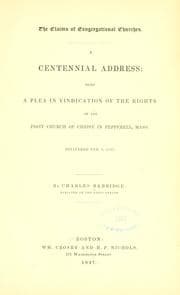 Tapa de The claims of Congregational churches