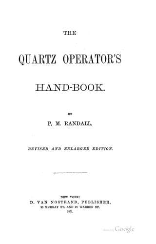Tapa de The quartz operator's hand-book