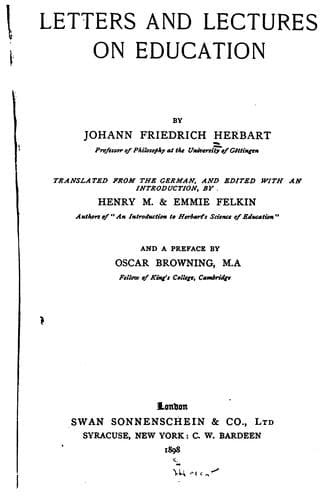 Tapa de Letters and lectures on education