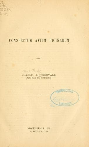 Tapa de Conspectum avium picinarum