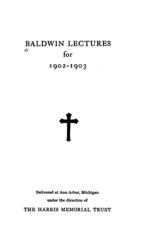 Tapa de Baldwin lectures for 1902-1903