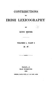 Tapa de Contributions to Irish lexicography