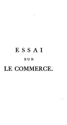Tapa de Essai sur le commerce