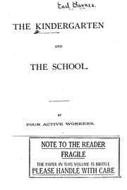 Tapa de The Kindergarten and the School