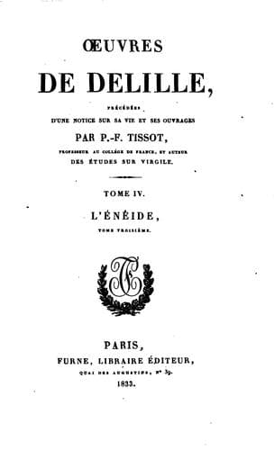 Tapa de Œuvres de J. Delille