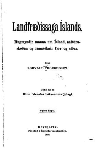 Tapa de Landfræðissaga Íslands