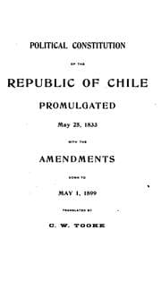 Tapa de Political constitution of the Republic of Chile