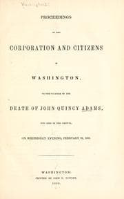 Tapa de Proceedings of the corporation and citizens of Washington