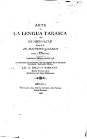 Tapa de Arte de la lengua tarasca ó de Michoacán