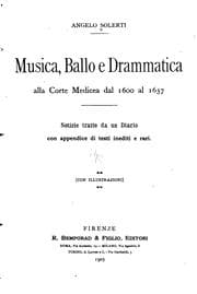 Tapa de Musica, ballo e drammatica alla Corte Medicea dal 1600 al 1637