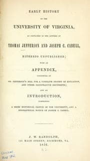 Tapa de Early history of the University of Virginia