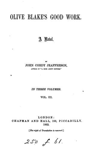 Tapa de Olive Blake's good work.