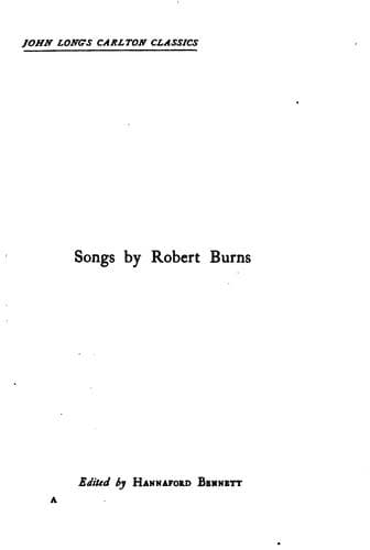 Tapa de Songs by Robert Burns
