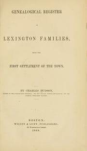 Tapa de Genealogical register of Lexington families