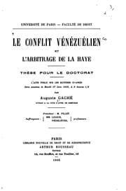 Tapa de Le conflit, vénézuélien et l'arbitrage de La Haye