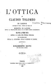 Tapa de L' Ottica di Claudio Tolomeo