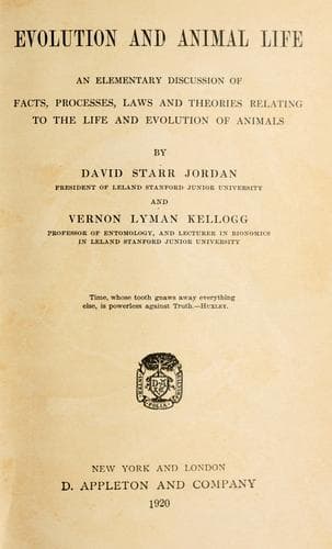 Tapa de Evolution and animal life