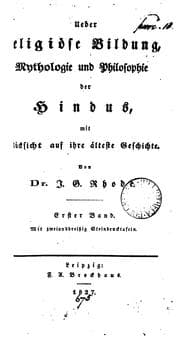 Tapa de Ueber religiöse bildung, mythologie und philosophie der Hindus