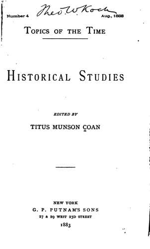 Tapa de Historical studies