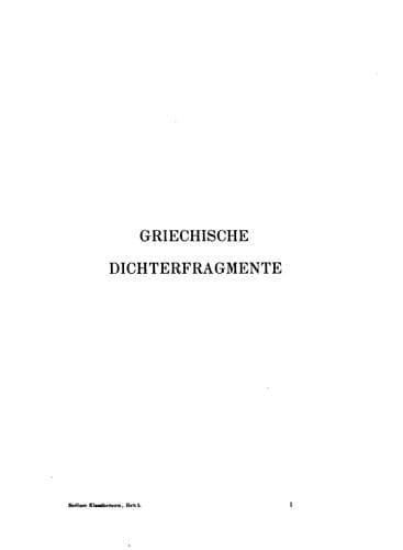 Tapa de Griechische Dichterfragmente ...