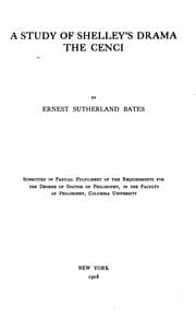 Tapa de A study of Shelley's drama The Cenci