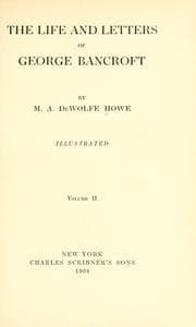 Tapa de The life and letters of George Bancroft
