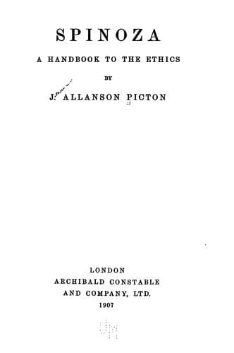 Tapa de Spinoza; a handbook to the Ethics