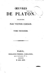 Tapa de Oeuvres de Platon