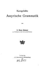 Tapa de Kurzgefasste assyrische Grammatik