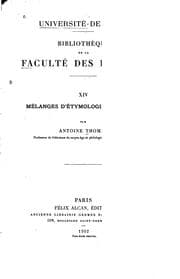 Tapa de Mélanges d'étymologie française