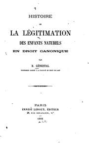 Tapa de Histoire de la légitimation des enfants naturels en droit canonique
