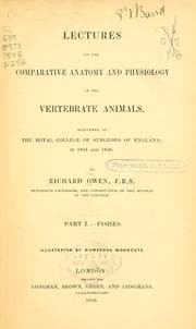 Tapa de Lectures on the comparative anatomy and physiology of the vertebrate animals