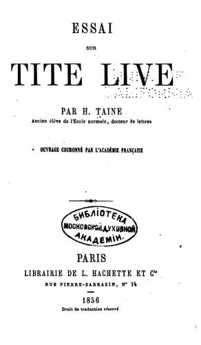 Tapa de Essai sur Tite Live