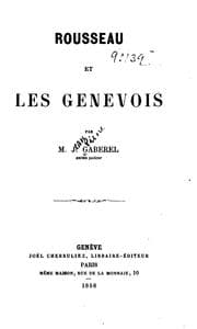 Tapa de Rousseau et les Genévois