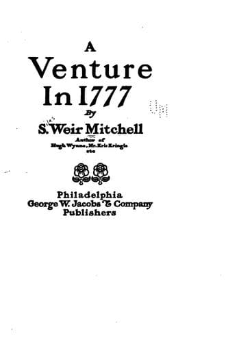 Tapa de A venture in 1777