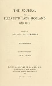Tapa de The journal of Elizabeth lady Holland